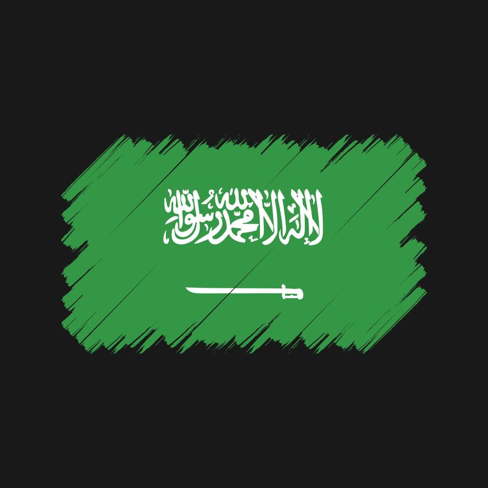 escova de bandeira da arábia saudita. bandeira nacional vetor