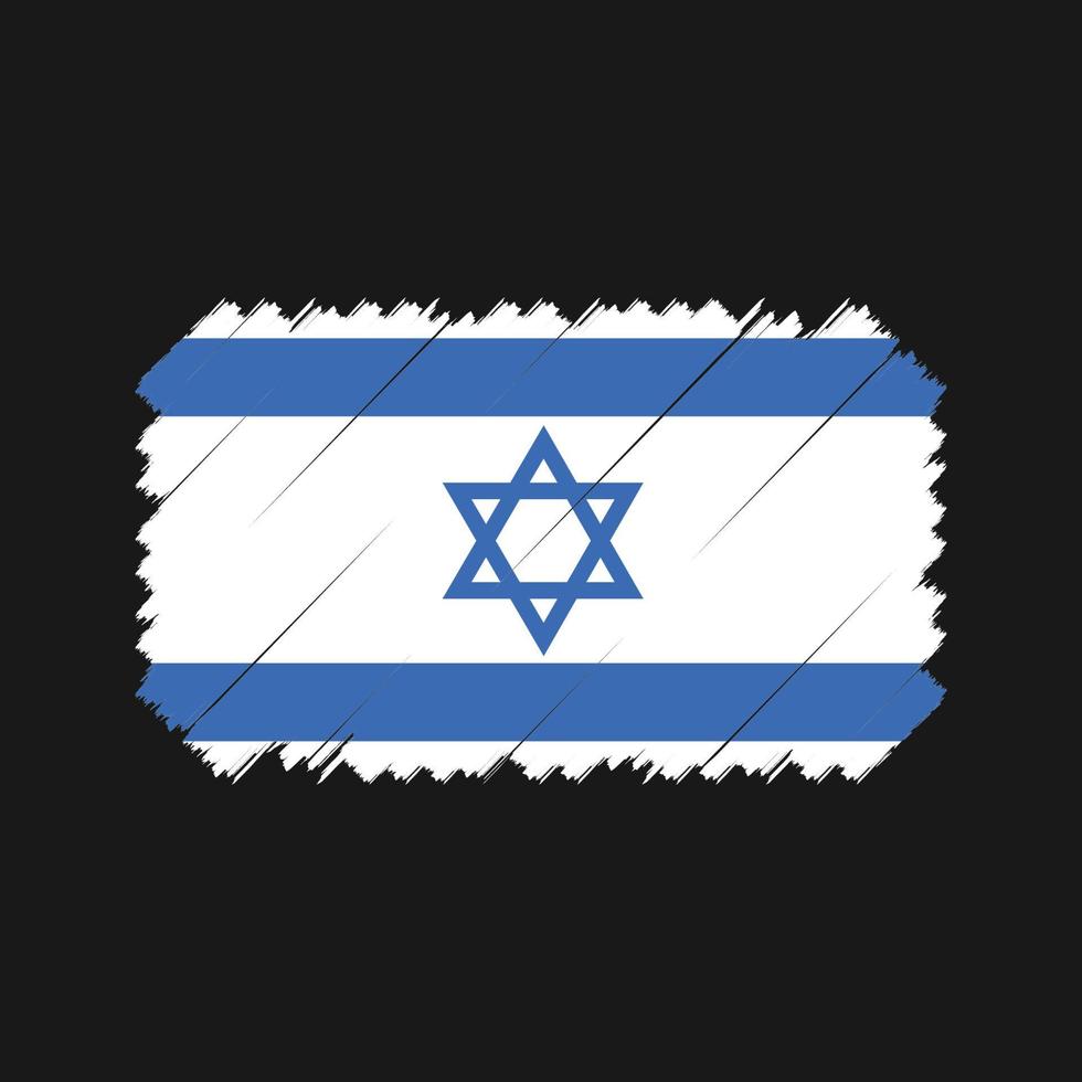 vetor de pincel de bandeira de israel. bandeira nacional