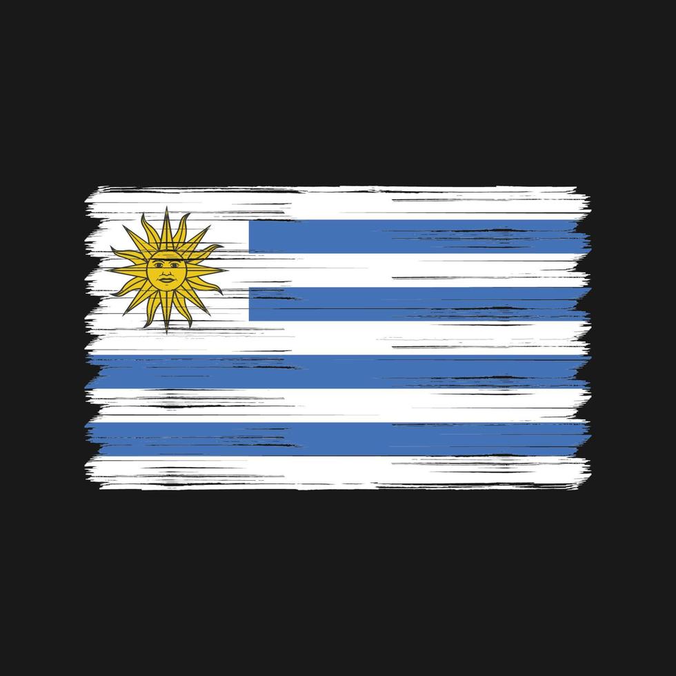 pincel de bandeira do uruguai. bandeira nacional vetor