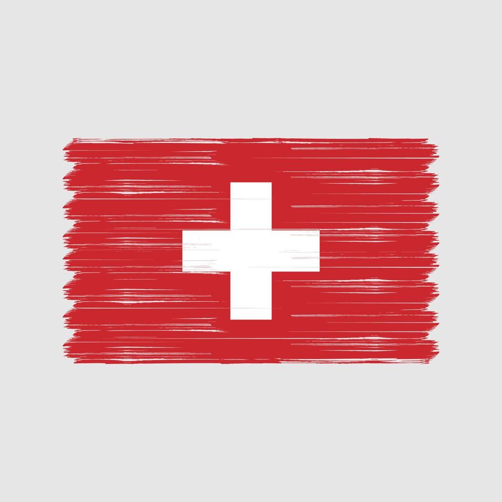 escova de bandeira da suíça. bandeira nacional vetor