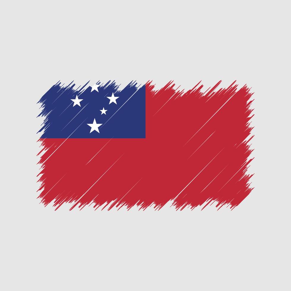 pinceladas de bandeira de samoa. bandeira nacional vetor