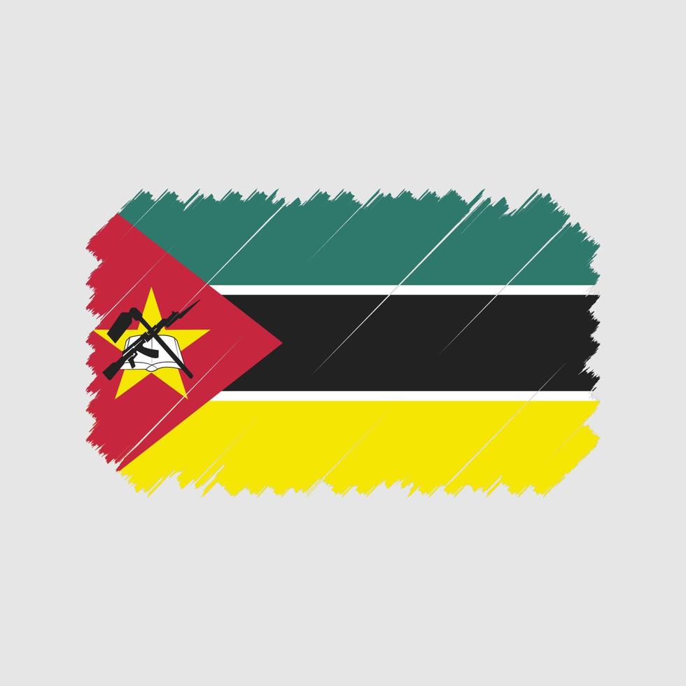 vetor de pincel de bandeira de moçambique. bandeira nacional