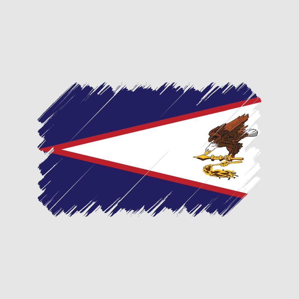 pincel de bandeira da samoa americana. bandeira nacional vetor