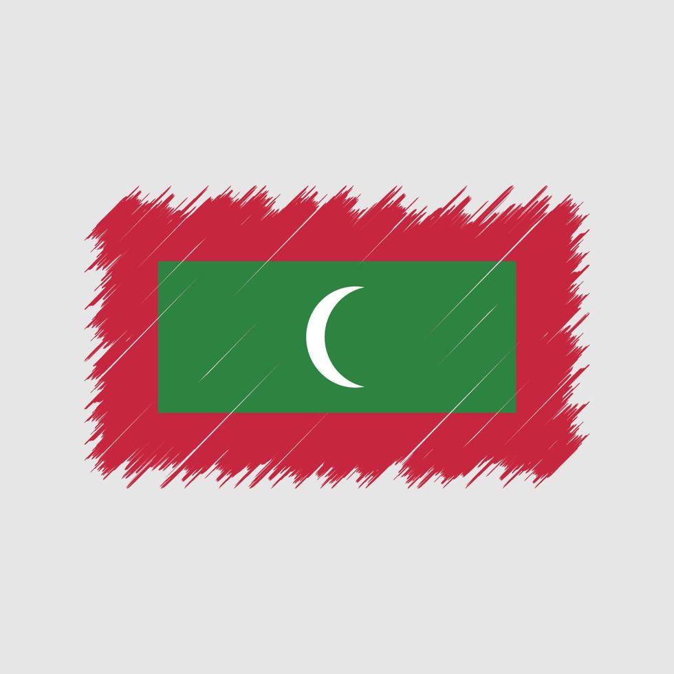 pinceladas de bandeira maldivas. bandeira nacional vetor