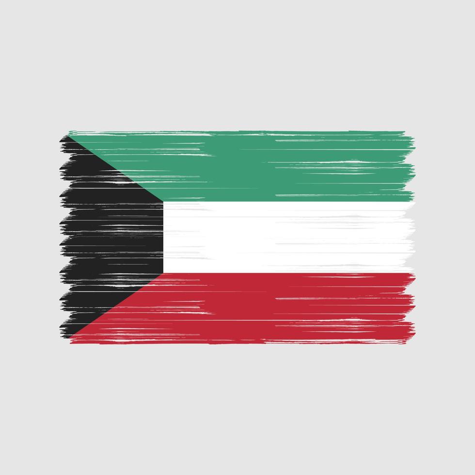 escova de bandeira do kuwait. bandeira nacional vetor