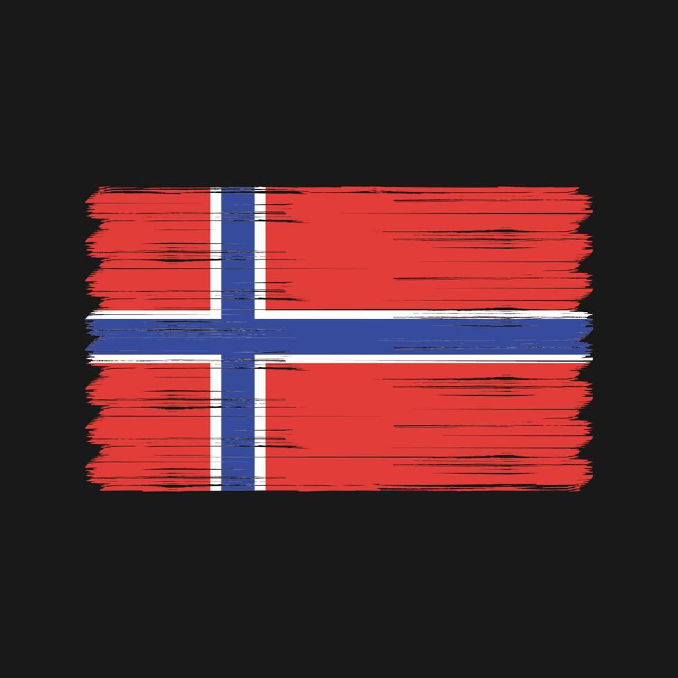 escova de bandeira da noruega. bandeira nacional vetor