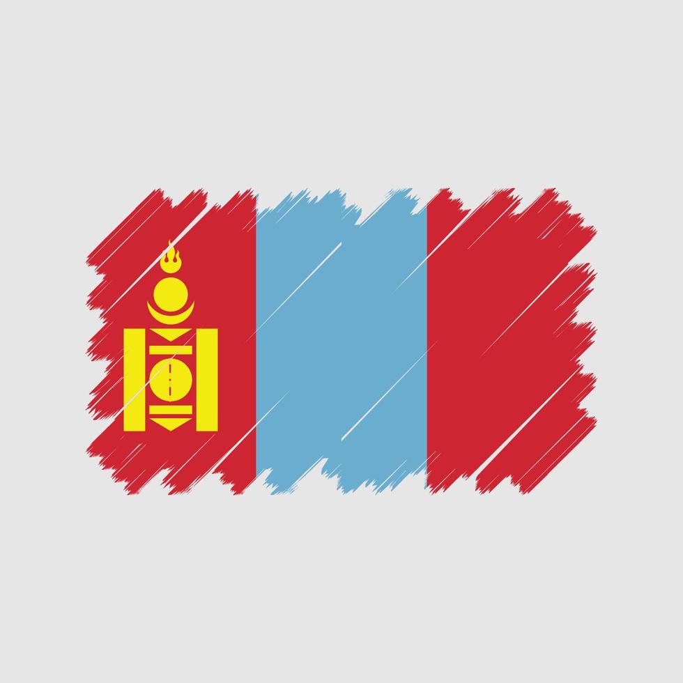 vetor de bandeira da mongólia. bandeira nacional