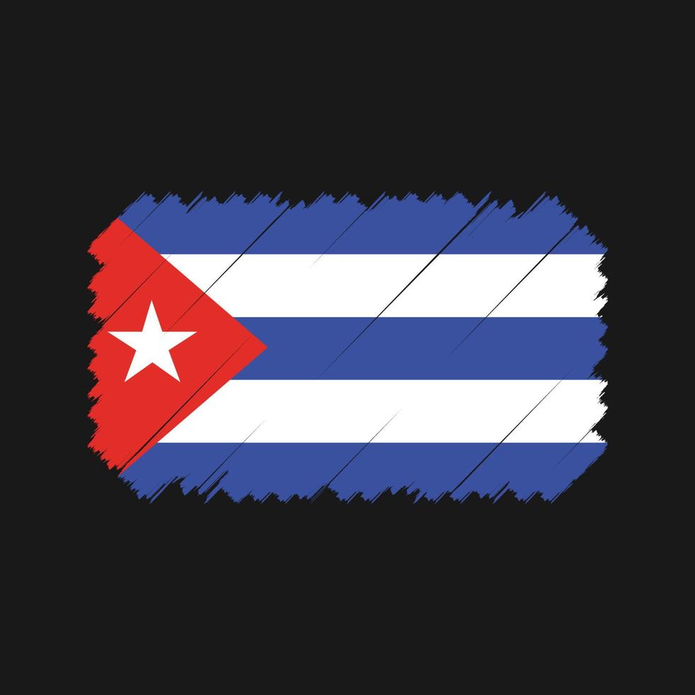 vetor de pincel de bandeira de cuba. bandeira nacional