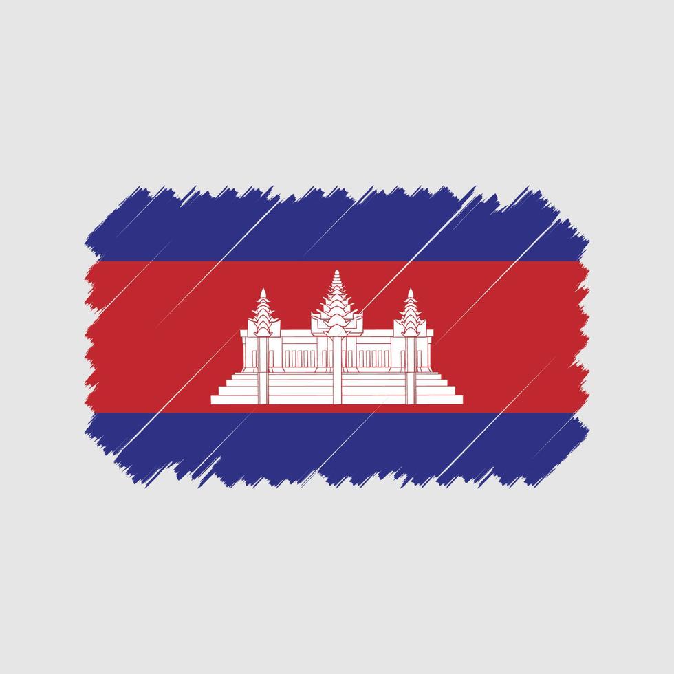 vetor de escova de bandeira do camboja. bandeira nacional