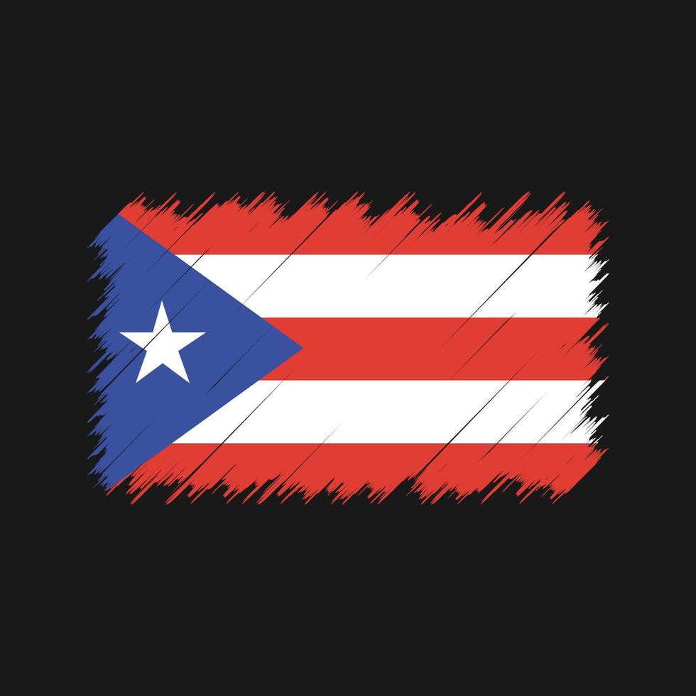 pinceladas de bandeira de porto rico. bandeira nacional vetor