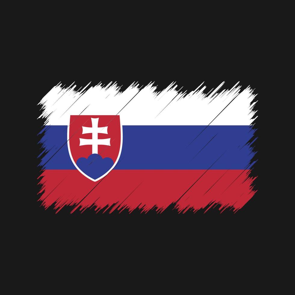 pinceladas de bandeira da eslováquia. bandeira nacional vetor