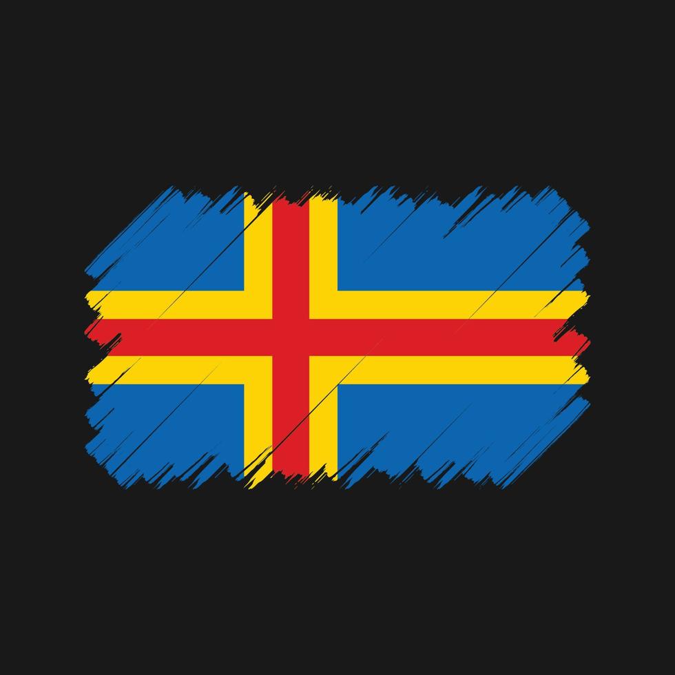 escova de bandeira das ilhas aland. bandeira nacional vetor