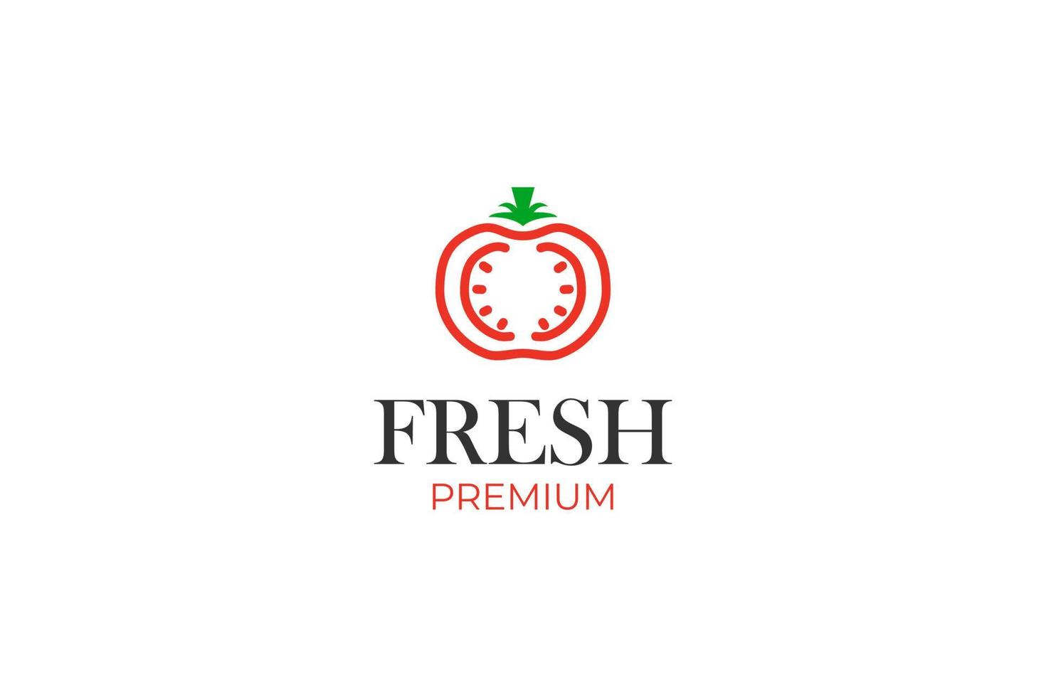 ideia de ilustração vetorial de design de ícone de logotipo de tomate fresco plano vetor