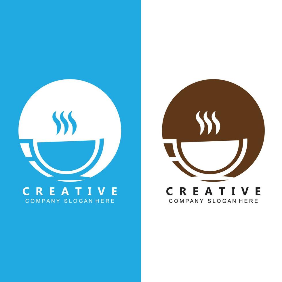 design de ícone de vetor de modelo de logotipo de xícara de café e feijão