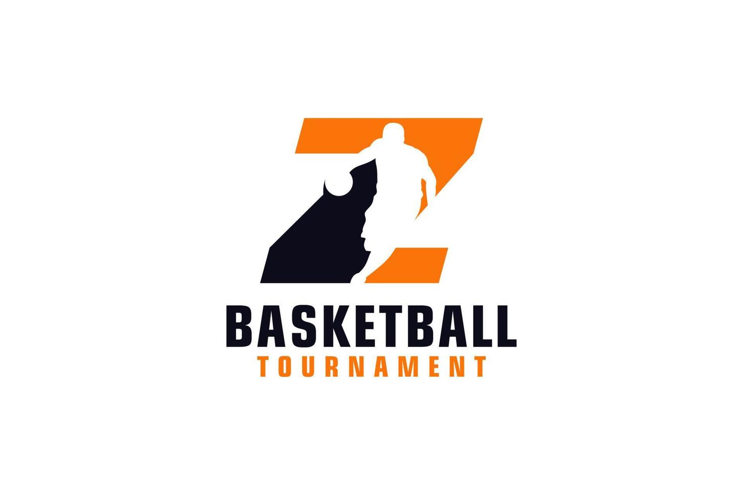 letra z com design de logotipo de basquete. elementos de modelo de design vetorial para equipe esportiva ou identidade corporativa. vetor