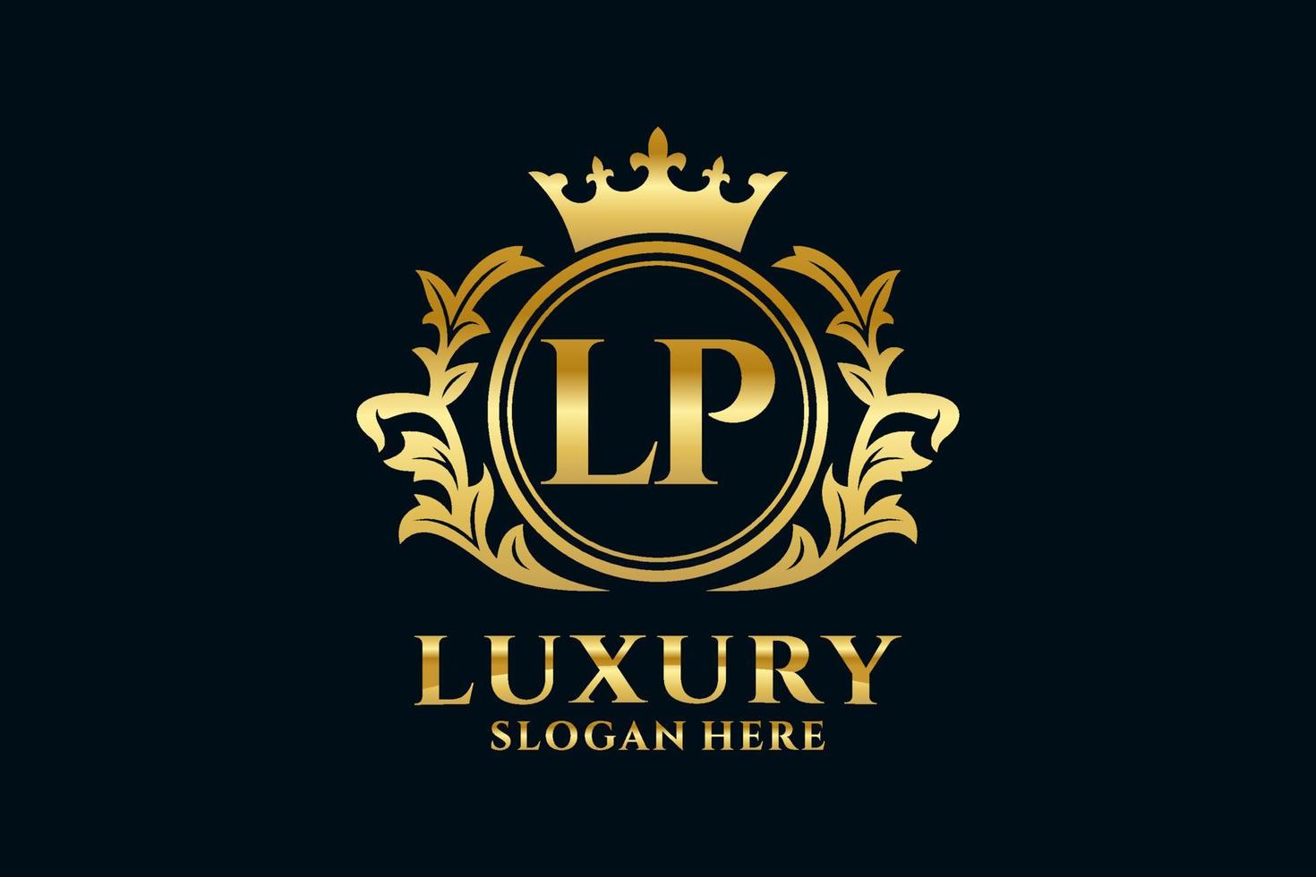 modelo de logotipo de luxo real de carta lp inicial em arte vetorial para projetos de marca de luxo e outras ilustrações vetoriais. vetor