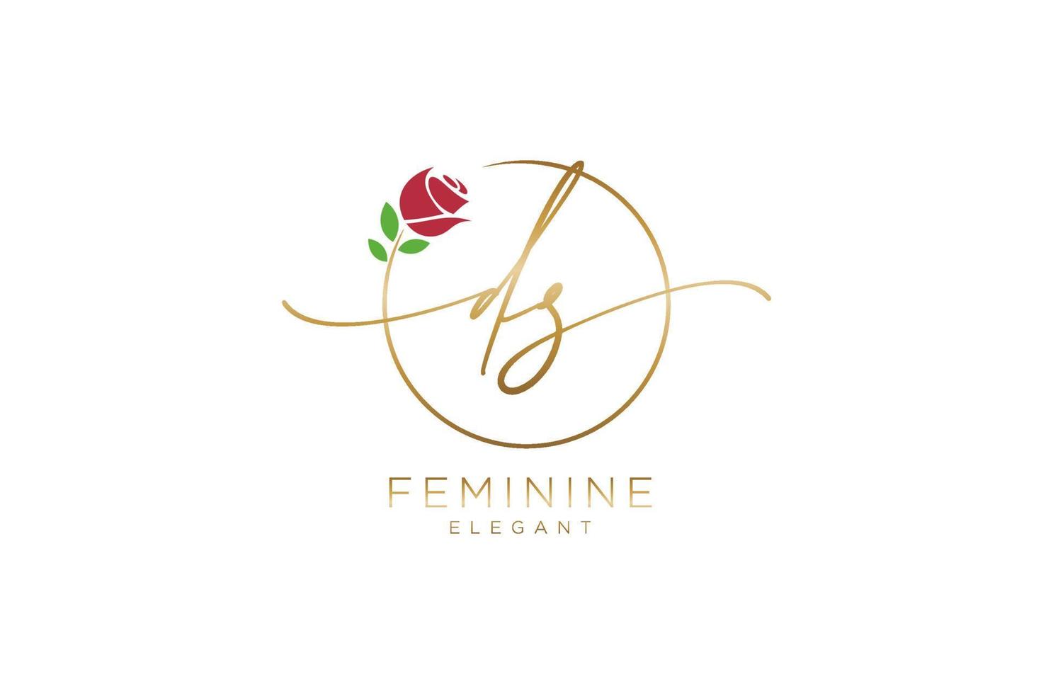 monograma de beleza de logotipo feminino inicial ds e design de logotipo elegante, logotipo de caligrafia de assinatura inicial, casamento, moda, floral e botânico com modelo criativo. vetor