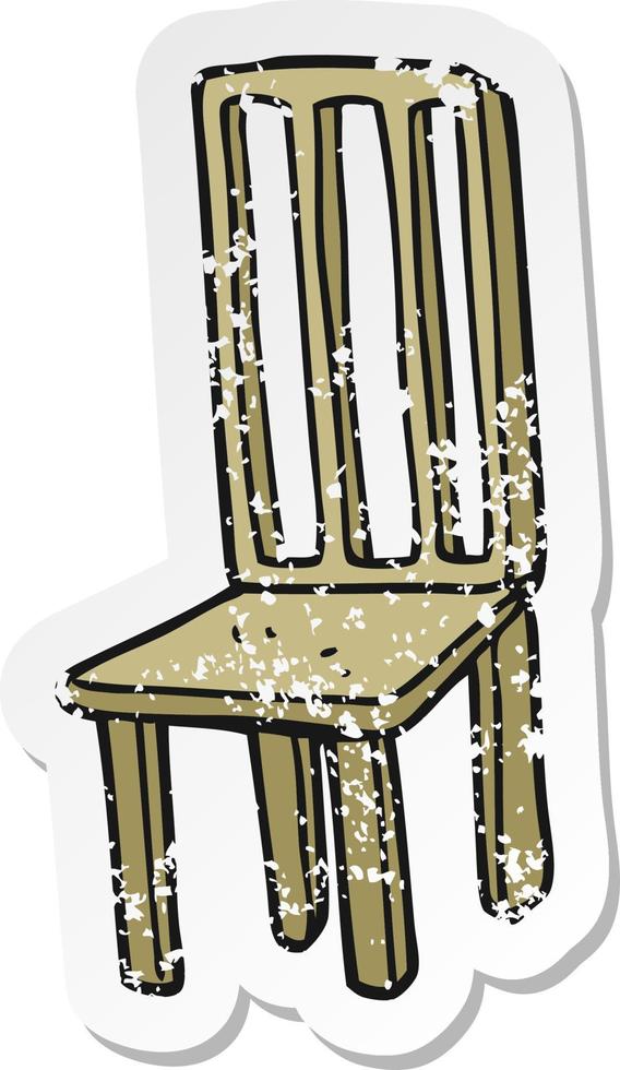 adesivo retrô angustiado de uma cadeira de desenho animado vetor