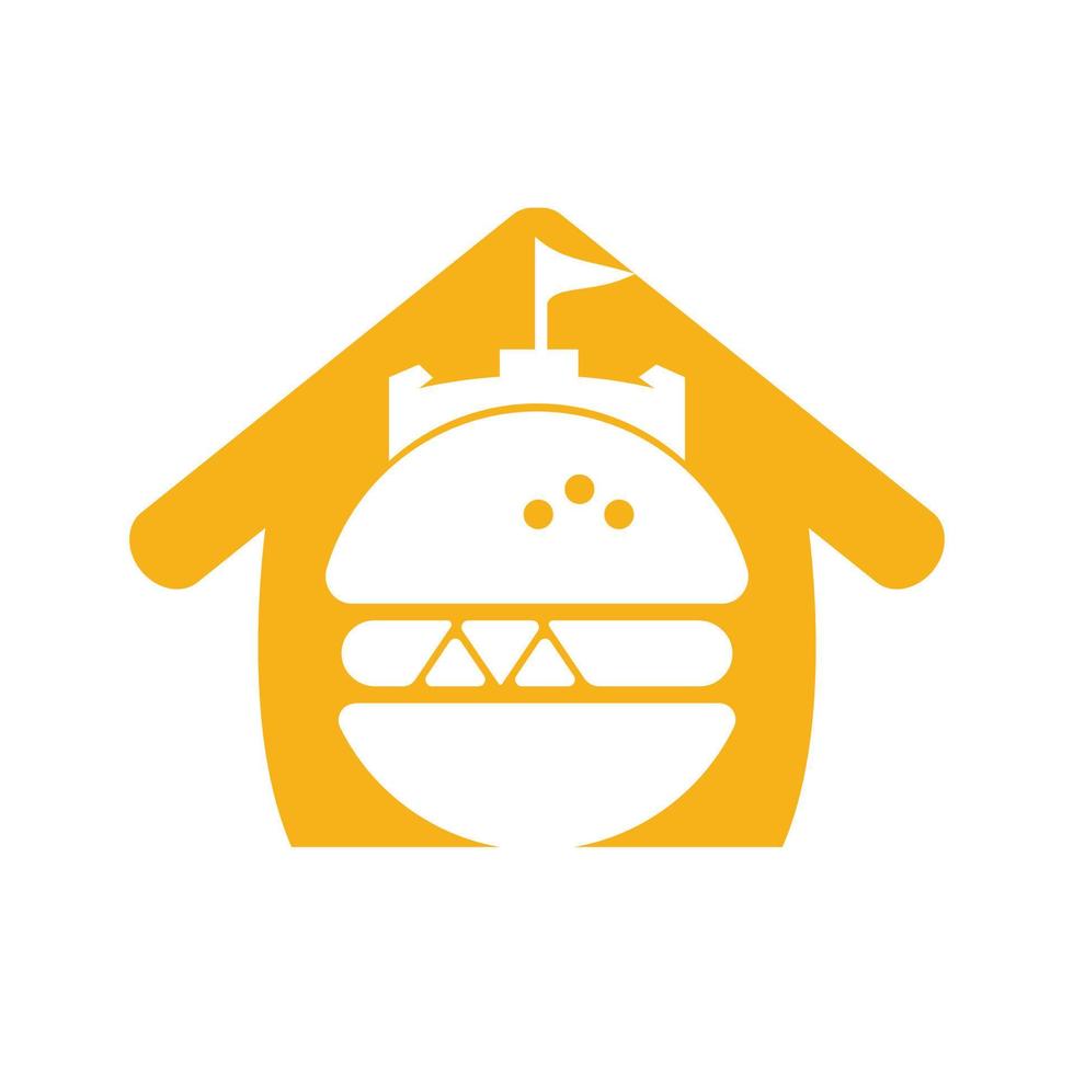 design de logotipo de vetor de castelo de hambúrguer.