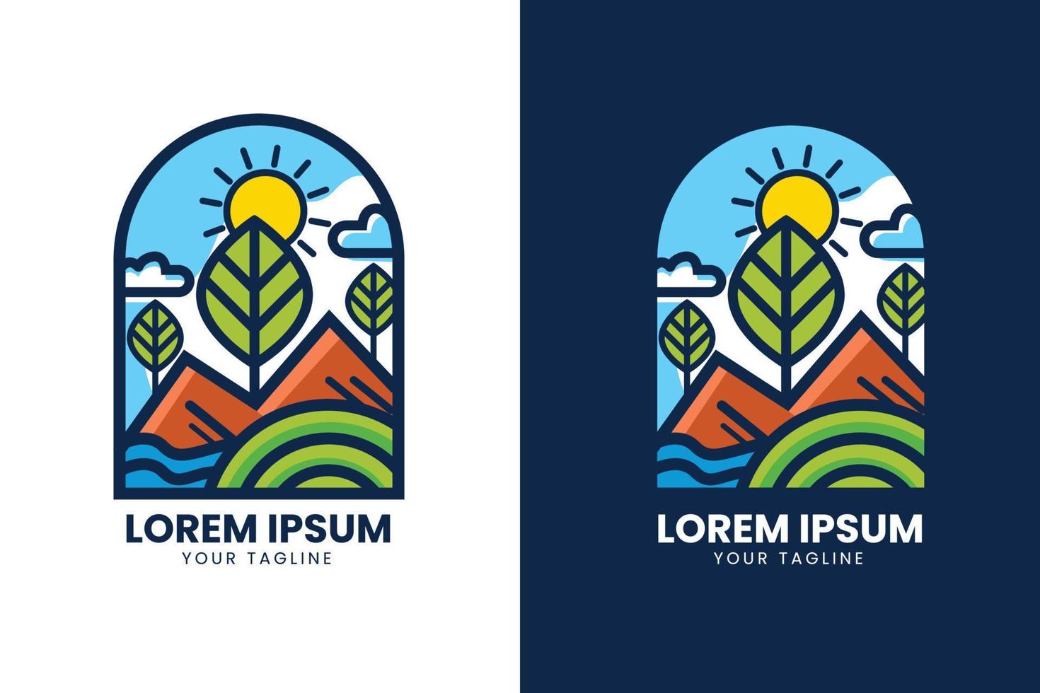 aventura de montanha de modelo de logotipo criativo vetor