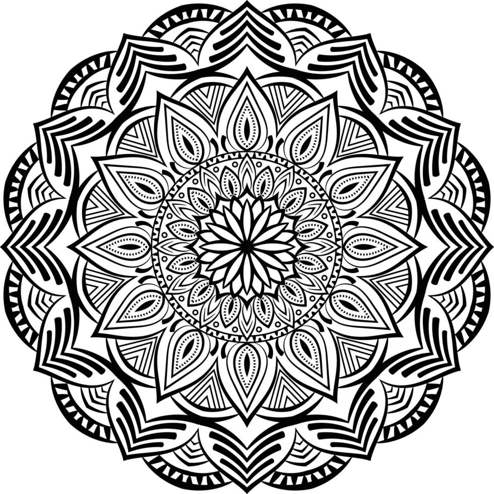 arte de linha de design de mandala decorativa, arte tradicional de diwali rangoli para apresentação em powerpoint. vetor