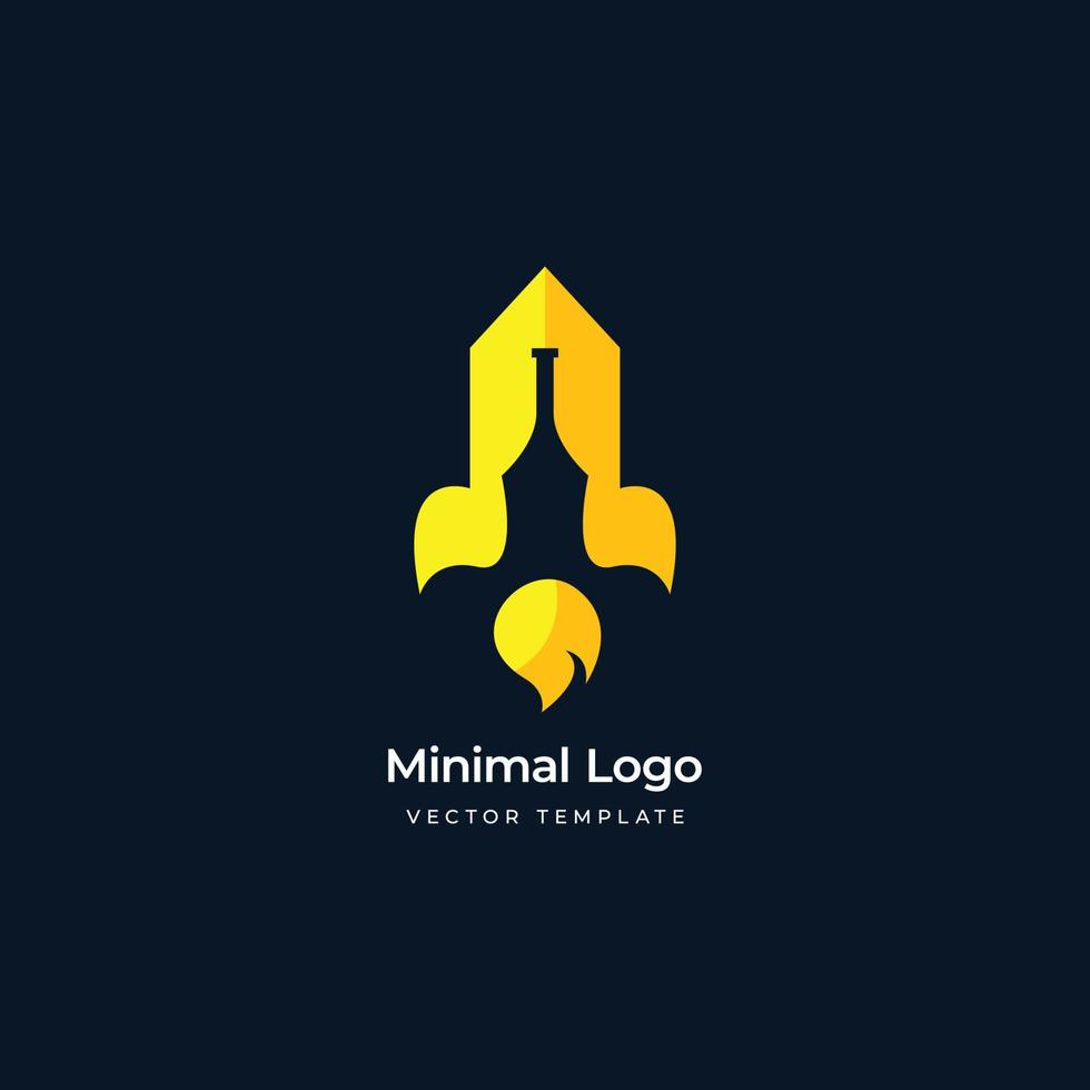 modelo de logotipo versátil de garrafa e foguete. ilustração vetorial vetor