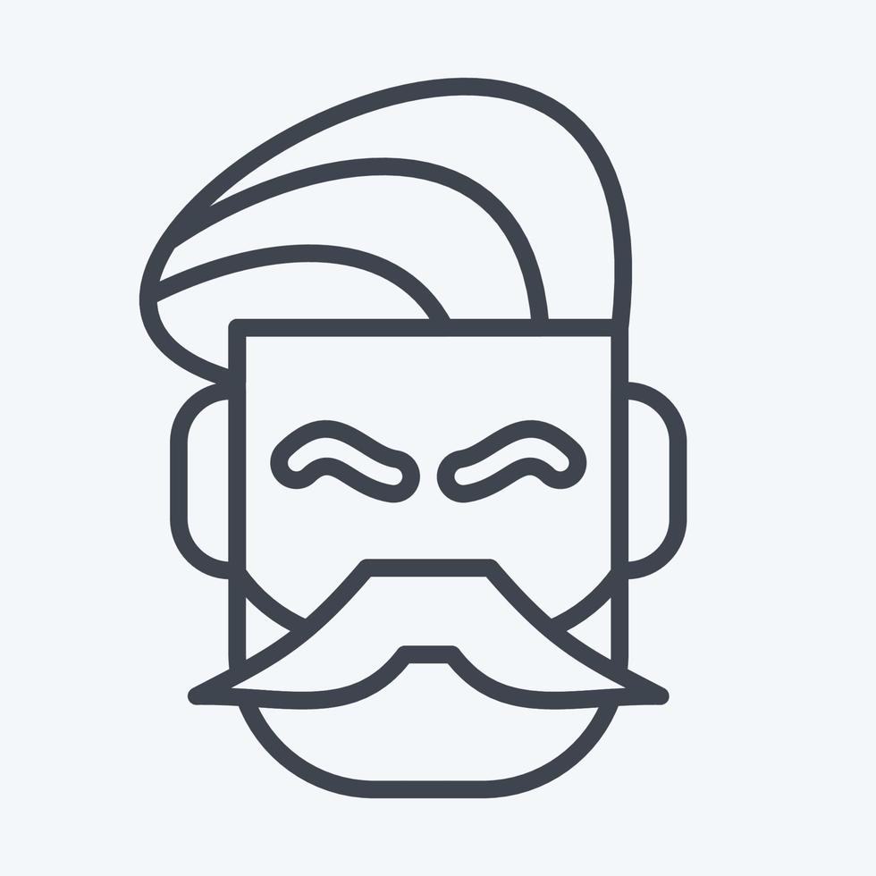 ícone bigode e barba. adequado para símbolo de barbearia. estilo de linha. design simples editável. vetor de modelo de design. ilustração simples