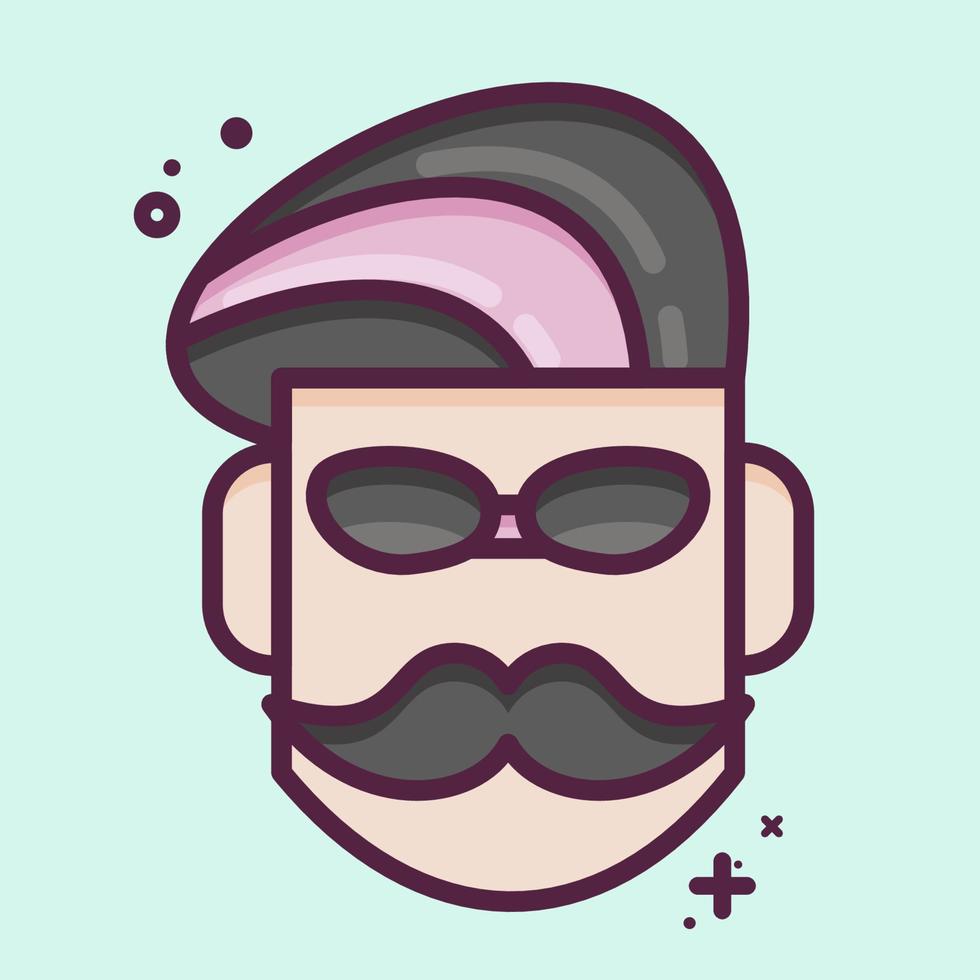 bigode de ícone. adequado para símbolo de barbearia. estilo mbe. design simples editável. vetor de modelo de design. ilustração simples