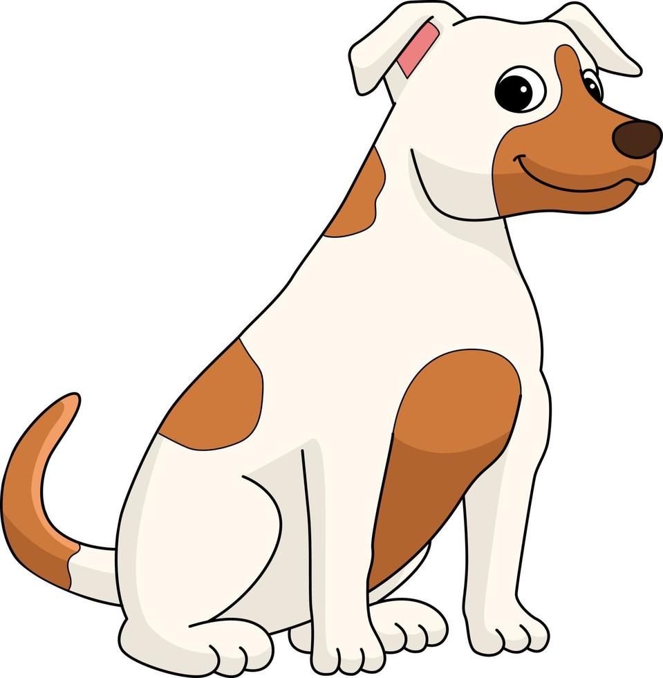 jack russell terrier cão cartoon clipart colorido vetor