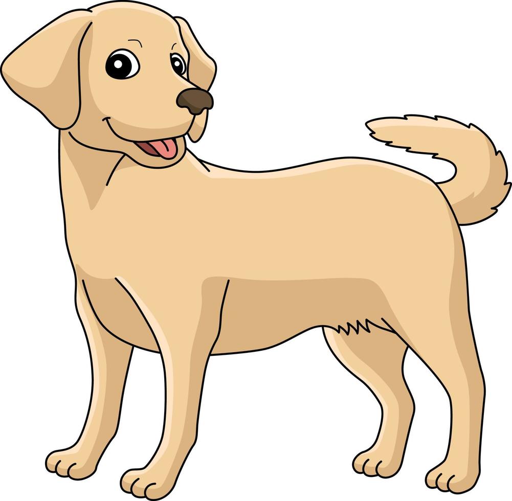 clipart colorido dos desenhos animados do cão labrador retriever vetor