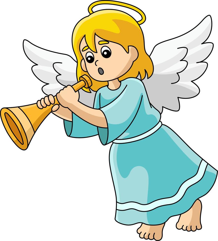 clipart colorido de desenho animado de anjo de natal vetor