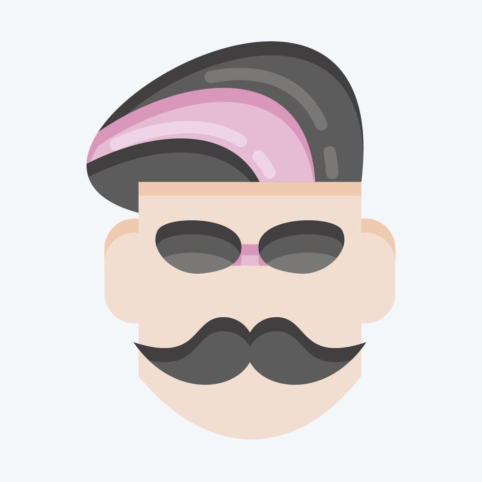 bigode de ícone. adequado para símbolo de barbearia. estilo plano. design simples editável. vetor de modelo de design. ilustração simples