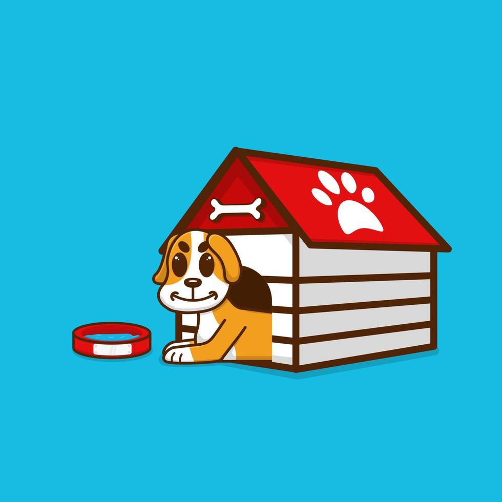 ilustração vetorial de casinha de cachorro vetor