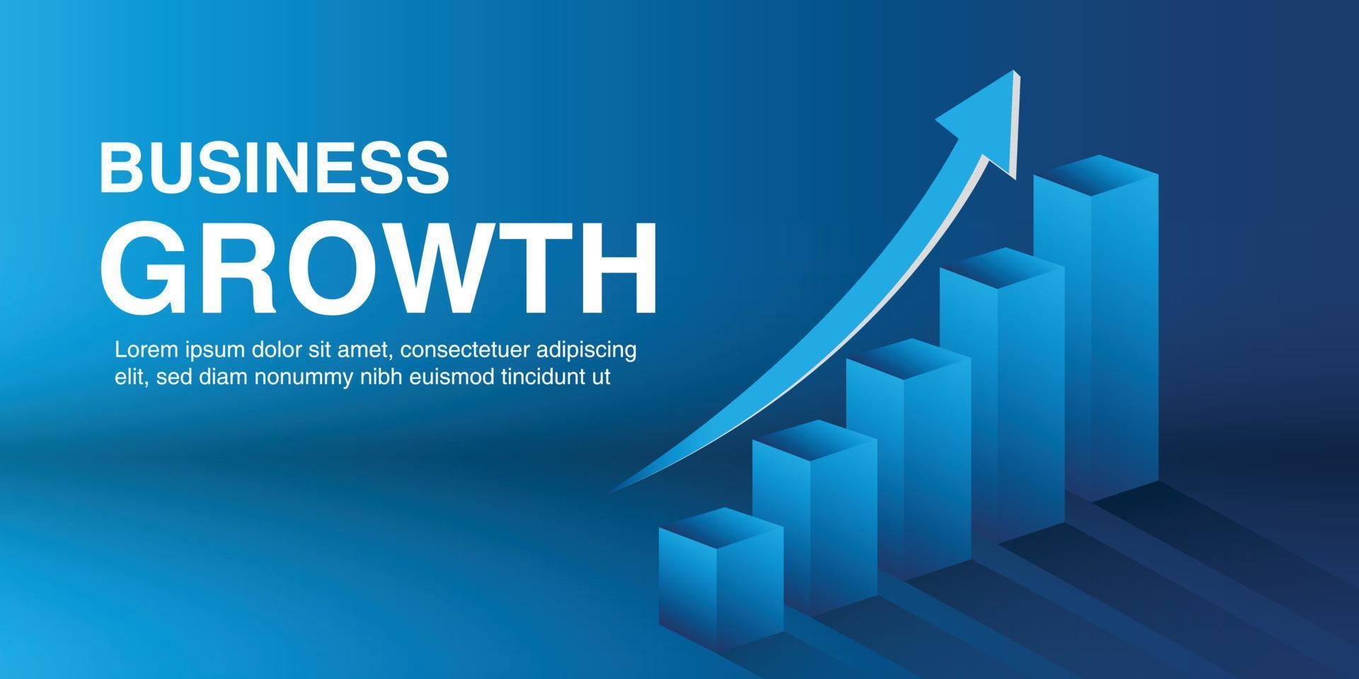 sucesso nos negócios e conceito de seta de gráfico de crescimento vetor