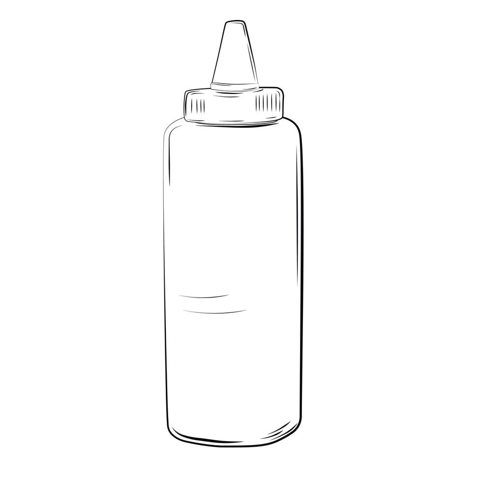 ilustração de estoque vetorial de garrafa de mostarda. ketchup. molho. Isolado em um fundo branco. maionese. vetor