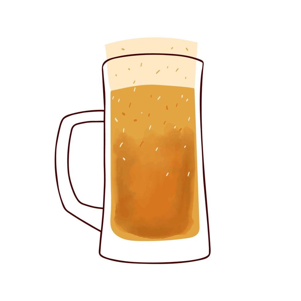 caneca de ilustração de cerveja isolada no fundo branco vetor