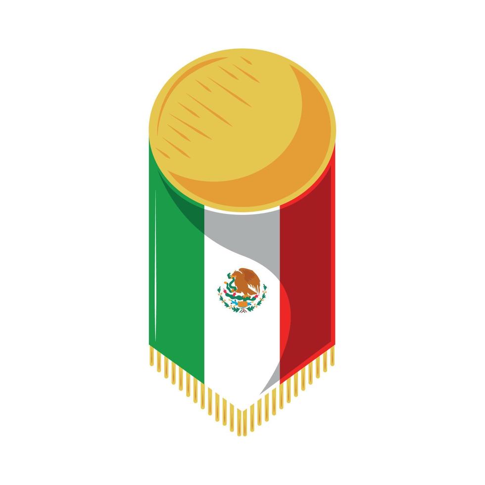 bandeirola da bandeira mexicana vetor