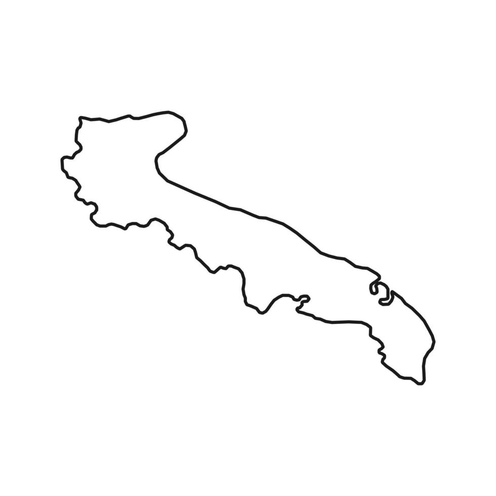 mapa da apúlia. região da Itália. ilustração vetorial. vetor
