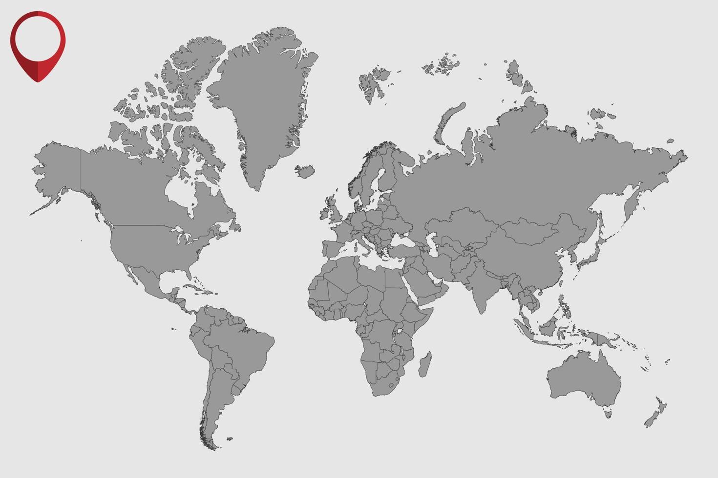 pin mapa no mapa do mundo. ilustração vetorial. vetor