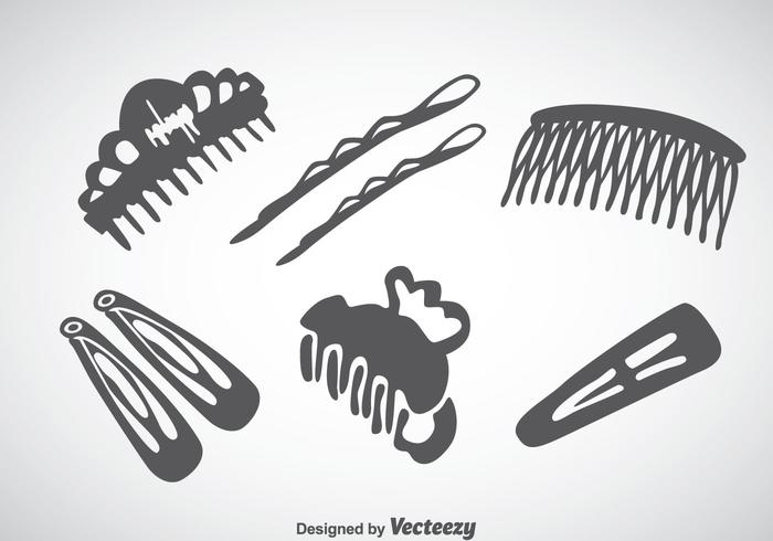 Acessórios para cabelo Ícone cinzento Vector