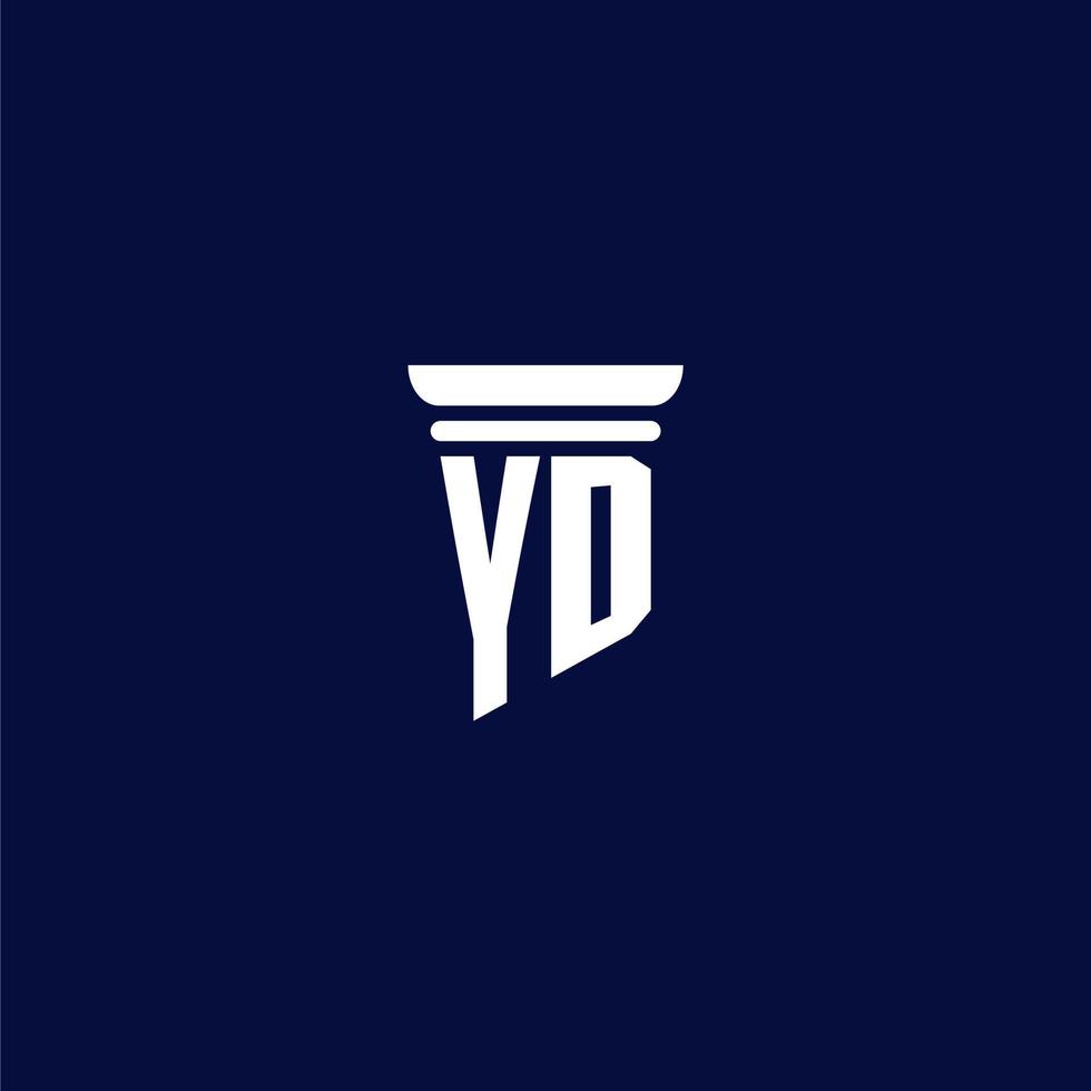 yd design de logotipo de monograma inicial para escritório de advocacia vetor