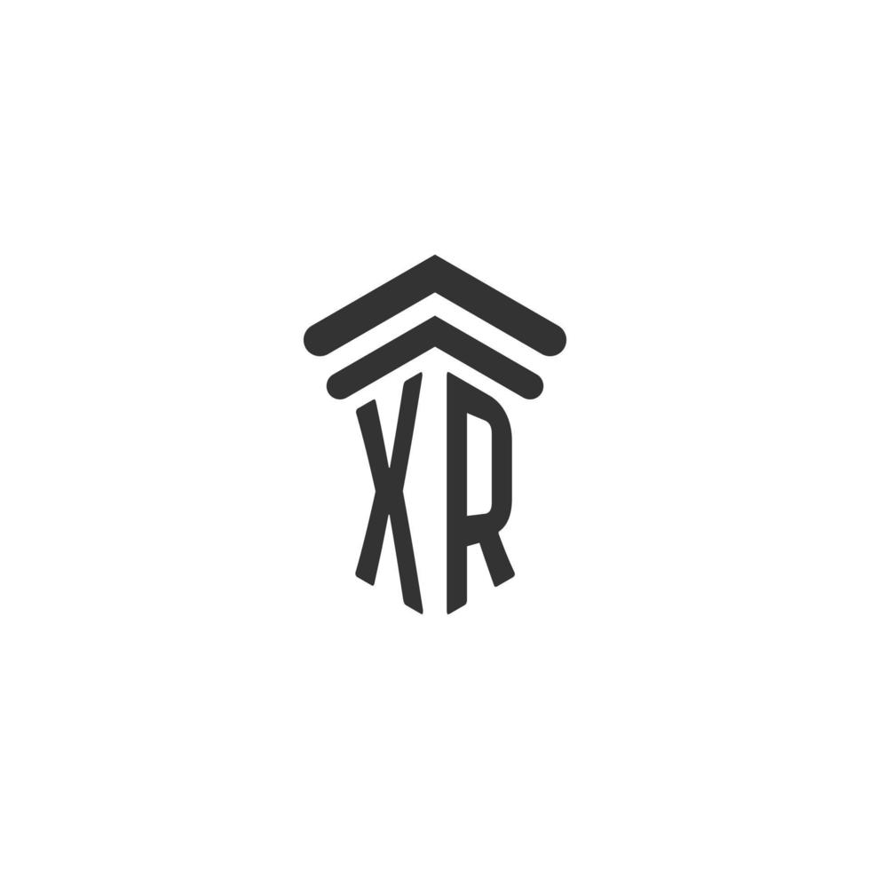 xr inicial para design de logotipo de escritório de advocacia vetor