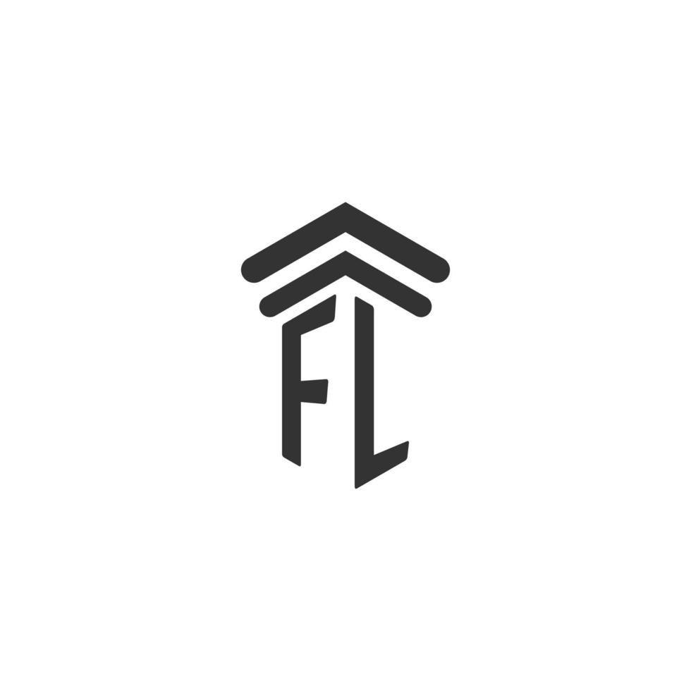 fl inicial para design de logotipo de escritório de advocacia vetor