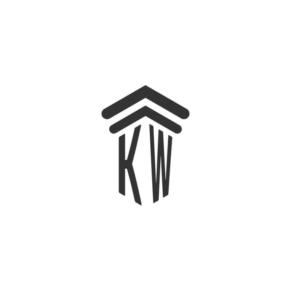 kw inicial para design de logotipo de escritório de advocacia vetor