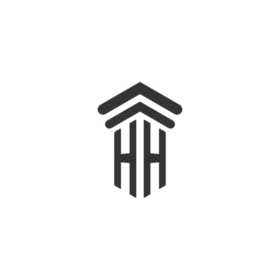 hh inicial para design de logotipo de escritório de advocacia vetor