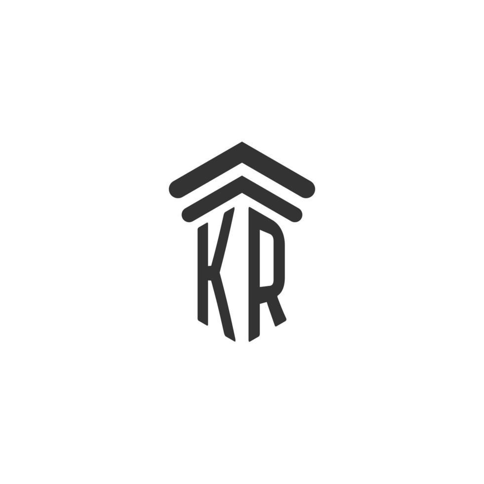 kr inicial para design de logotipo de escritório de advocacia vetor