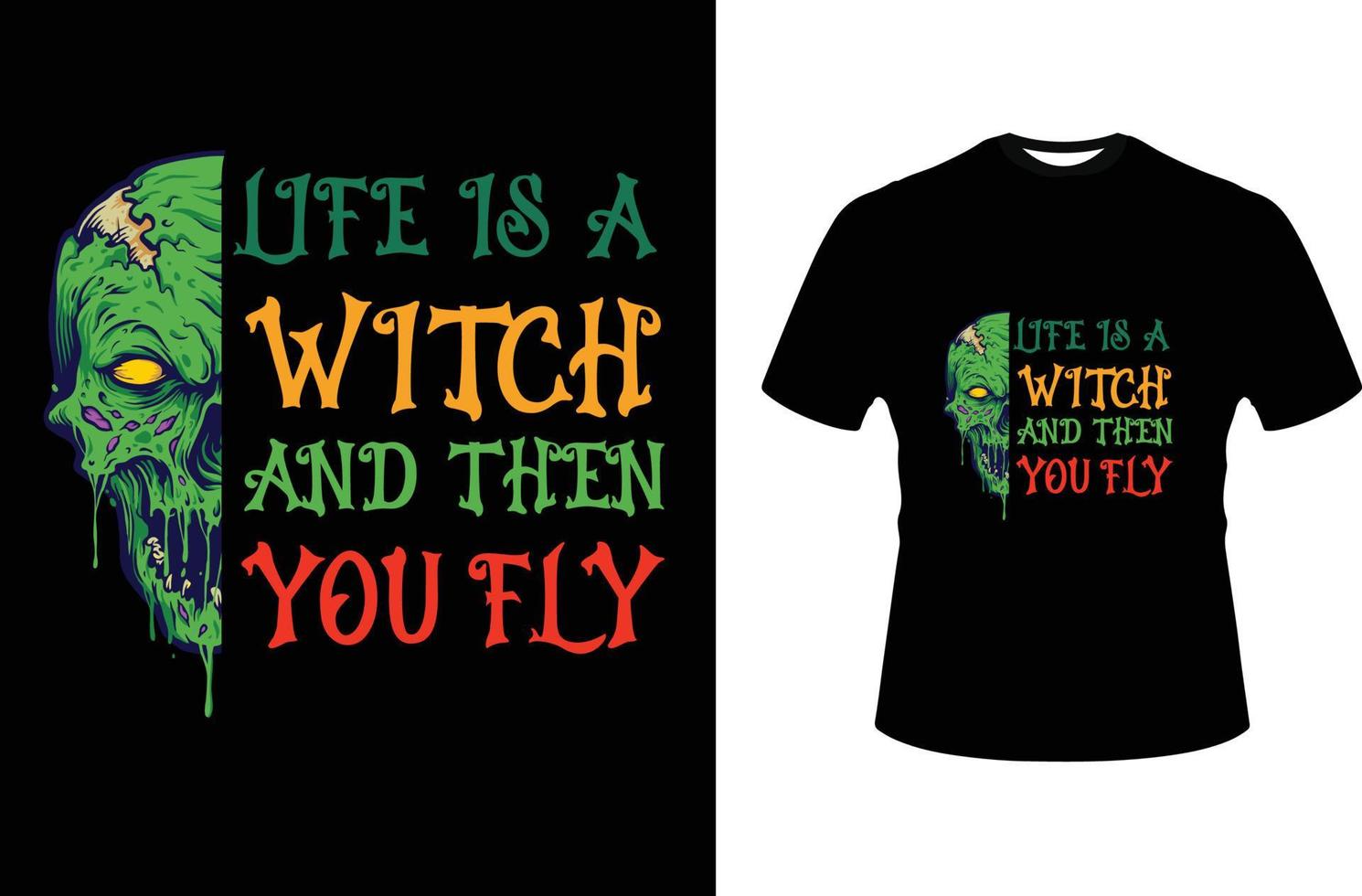 design de t-shirt de gráficos na moda de halloween vetor