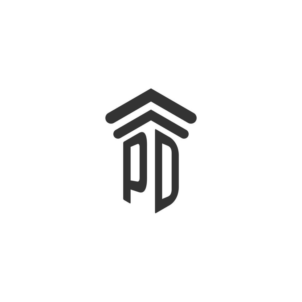 pd inicial para design de logotipo de escritório de advocacia vetor
