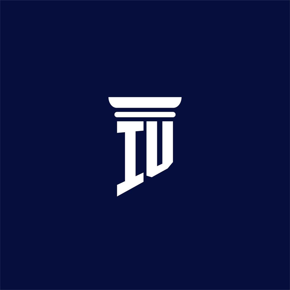 iu design de logotipo de monograma inicial para escritório de advocacia vetor