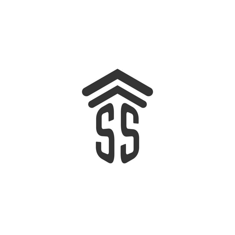 ss inicial para design de logotipo de escritório de advocacia vetor